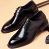 Fashion 2025 Genuine Leather Men's Formal Dress Shoes Breathable Business Banquet Pointed Brogue Oxford Anti-Slip Wedding Driving Shoes