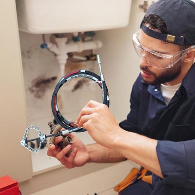 מנקה צינורות גמיש להסרת אבנית כלי תחזוקה לצינורות שרשרת סיבובית רב-תכליתית להסרת אבנית לגינה, שירותים, מסעדה חיצונית