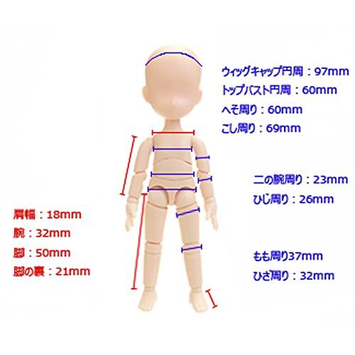 Obitsu Doll 11cm Obitsu Körper & Kopf Bewegliche Figur 11BD-D01 (Weißer)