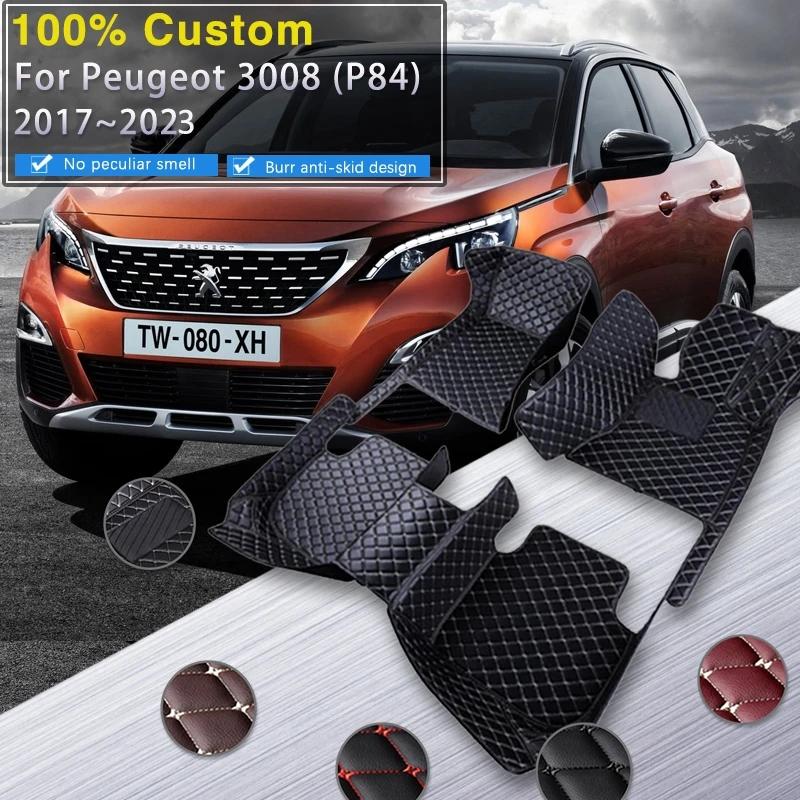 Buy Car Mats For Peugeot 3008 P84 20172023 Leather Floor Mat Carpets Protective Pad Rugs