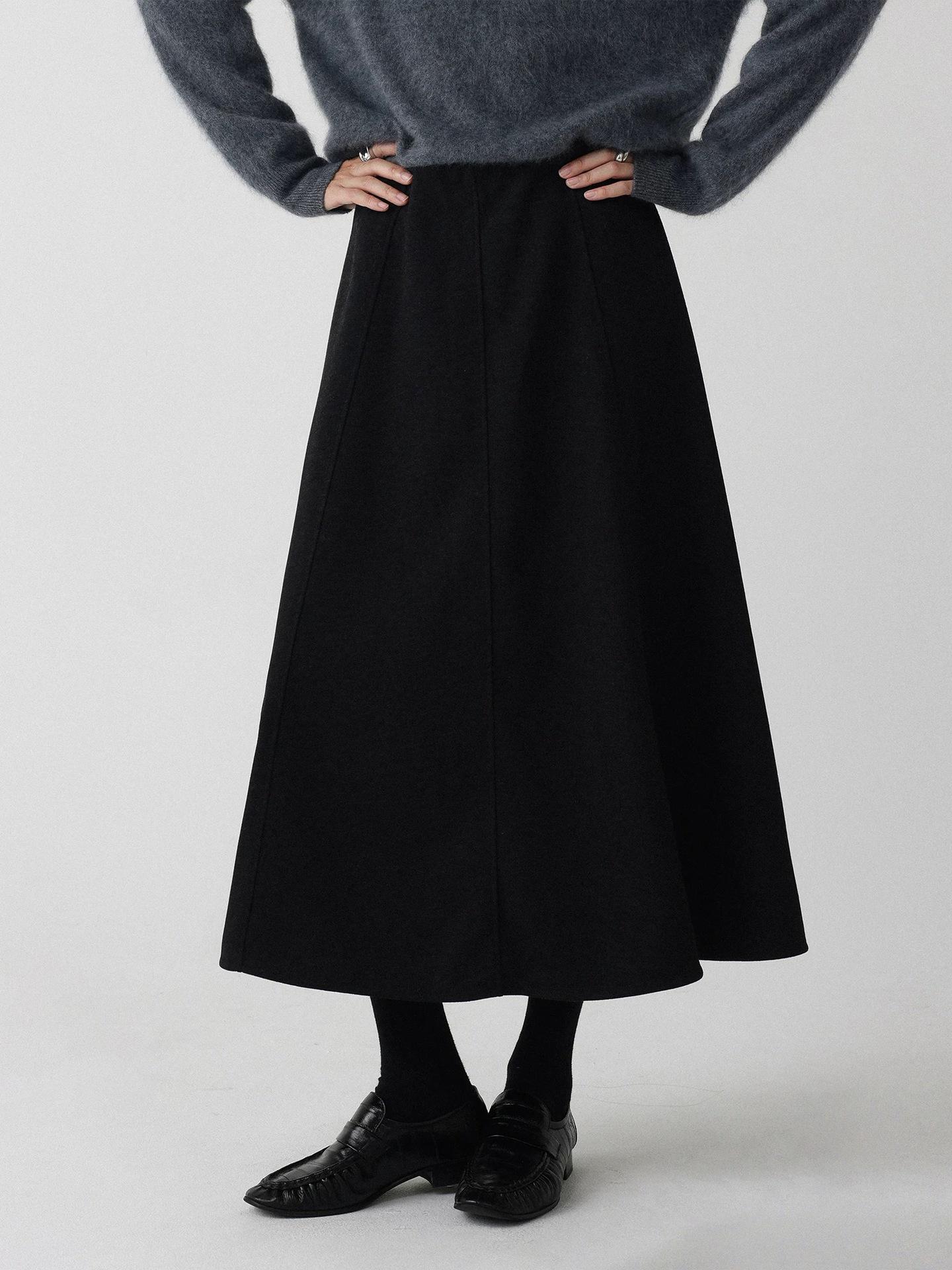 

‘Ne Ying Nuan Ya’ Fishtail Maxi Skirt for Autumn/Winter Small чёрный
