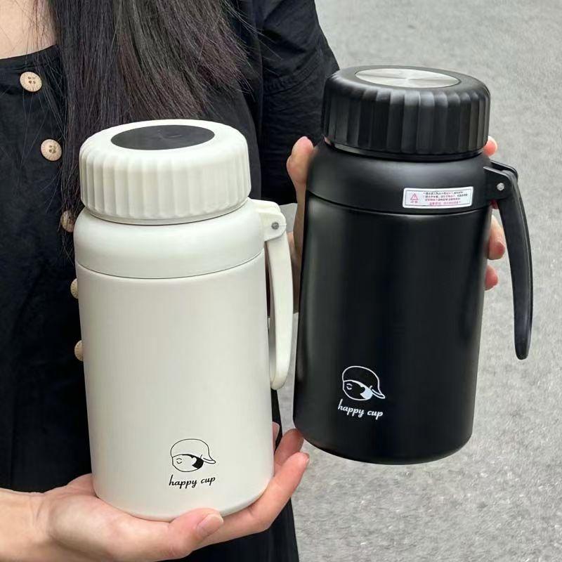 Simple Thermos Cup Stainless Steel Student Water Cup New Portable Large Capacity High Appearance Level Cup Sports Kettle