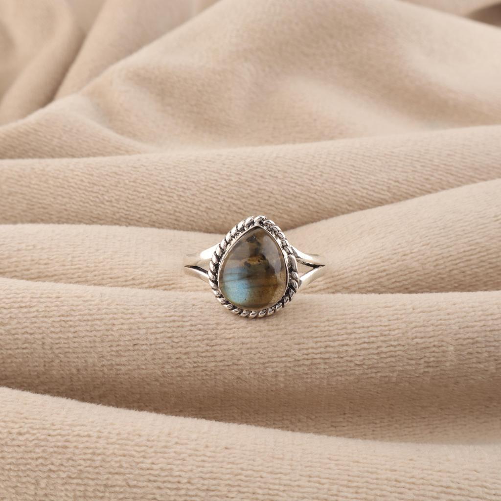 Natural Labradorite Gemstone 925 Sterling Silver Designer Jewelry Ring For Birthday Gift RR-85-22