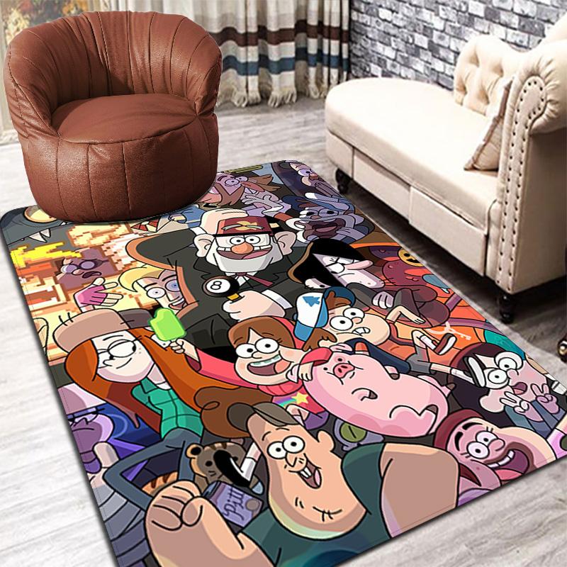 Gravity Falls Characters Montage Rug Floor Mat for Living Room or Bedroom Soft and Comfortable Carpet a Gift for Birthday and Holiday.ZFF0913042