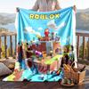 Coperta in Flanella Calda con Motivo Roblox, Coperta Leggera e Confortevole per Letto e Divano