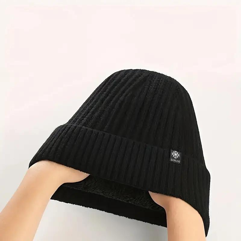 Winter Hat Knitted Hat Men's Beanie Warm Cap Outdoor Winter Ski Hat