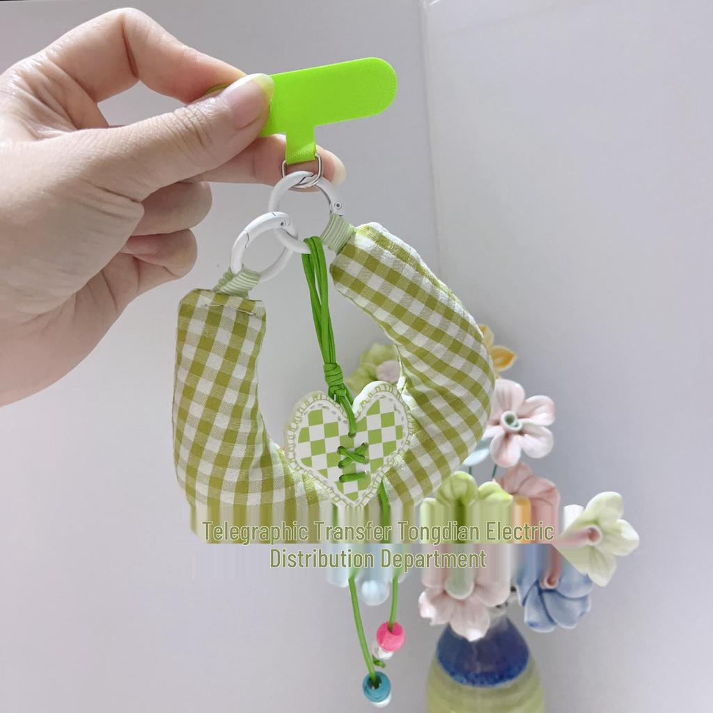 Japanese & Korean Color Block Plaid Handmade C-Shaped Wrist Accessory Ornament