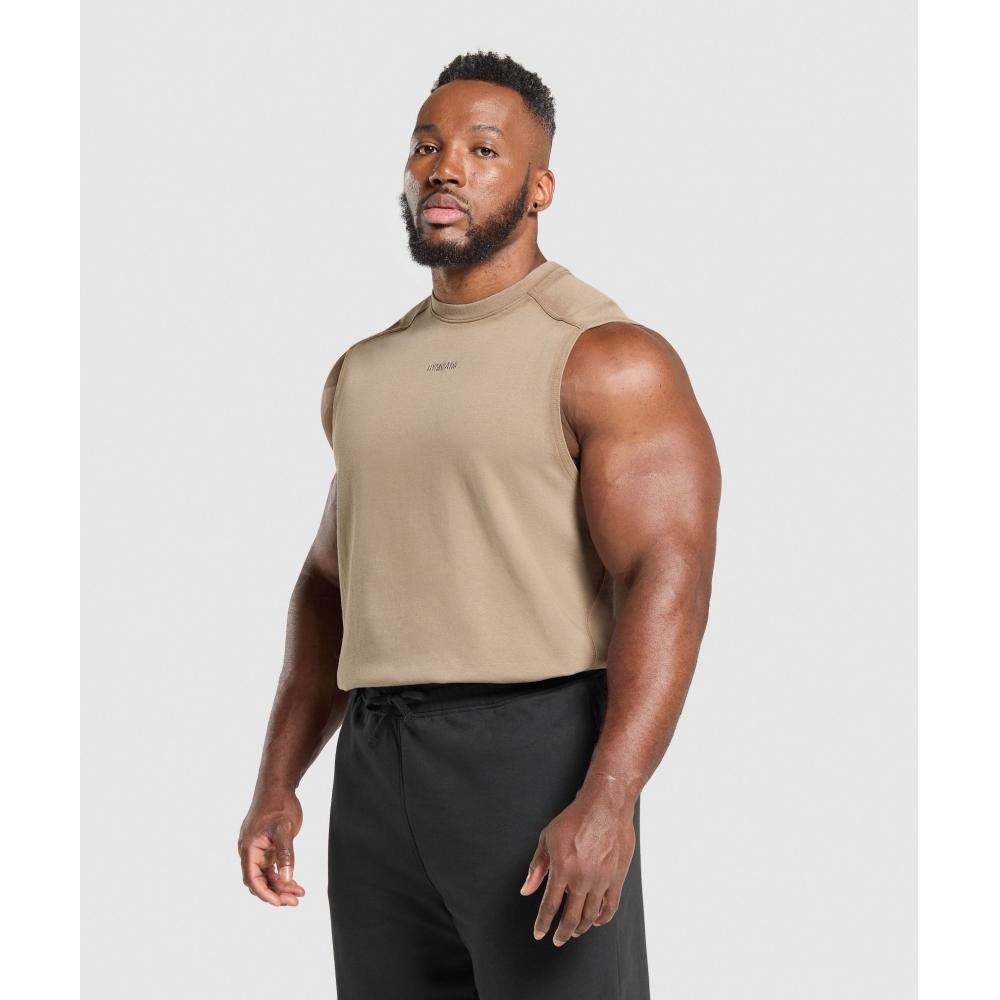Gymshark Heavyweight Tank Lifestyle Brown A2c1q Nc0s
