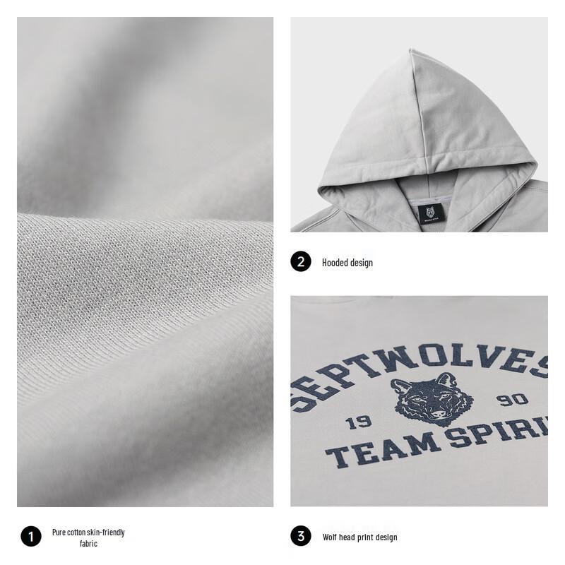 SEPTWOLVES Men's Varsity Wolf Logo Hooded Sweatshirt