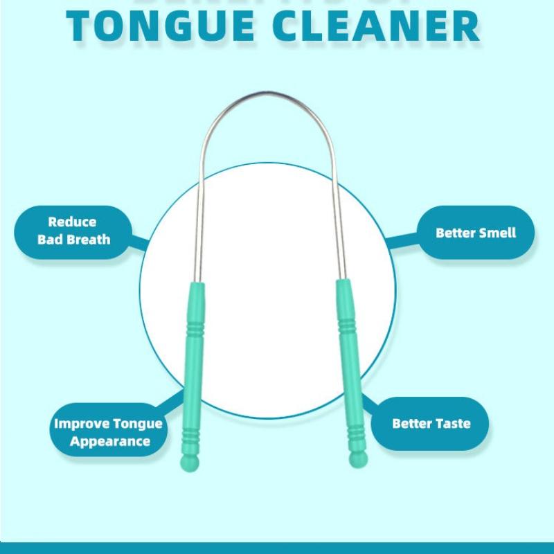 Stainless Steel U-Shaped Tongue Scraper Tongue Coating Odor Removal Fresh Breath Oral Cleaning Tongue Coating Brush Care Tool