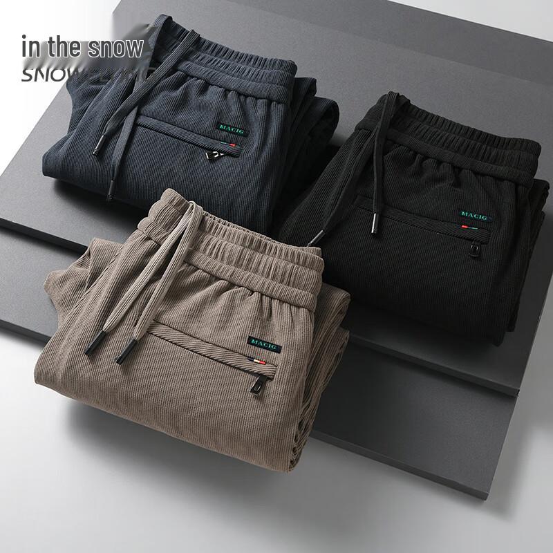 SNOWFLYING Men's Autumn/Winter Thickened Corduroy Casual Pants