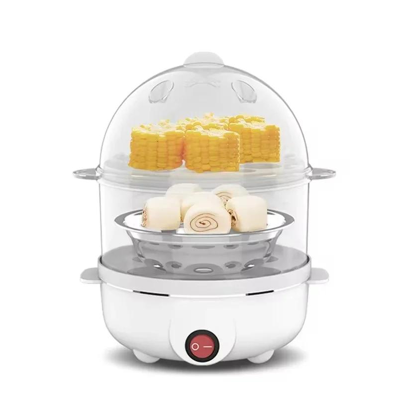 Egg Cooker Multifunctional Electric Egg Boiler Double Layers Egg Cooker Mini Steamer Poacher Kitchen Cooking Breakfast Machine белый