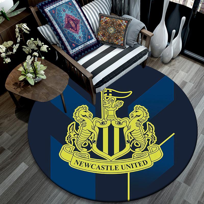 Newcastle United Round Area Rug,Carpet Rug for Living Room Bedroom Sofa Playroom Decor,Non-slip Floor Mat