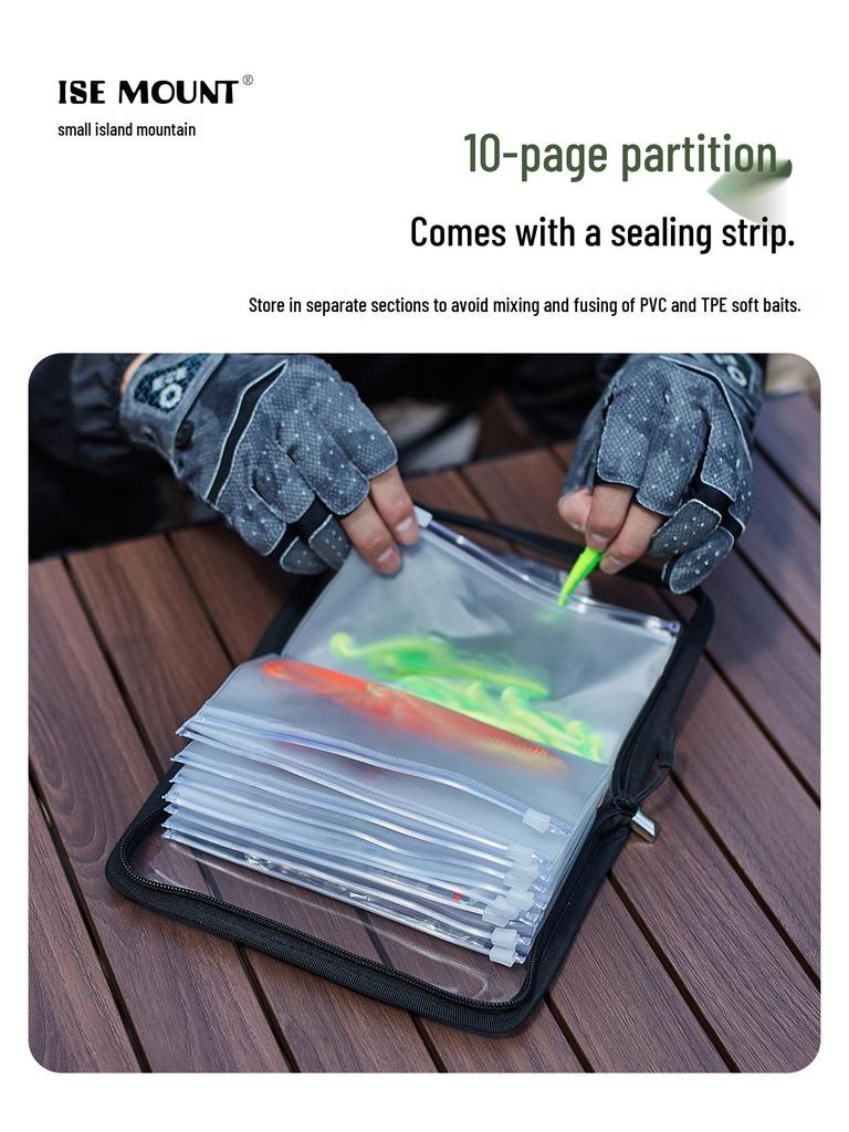 Wasserdichte A6 PVC-Reißverschlusstasche mit großem Fassungsvermögen zur Aufbewahrung von Angelködern