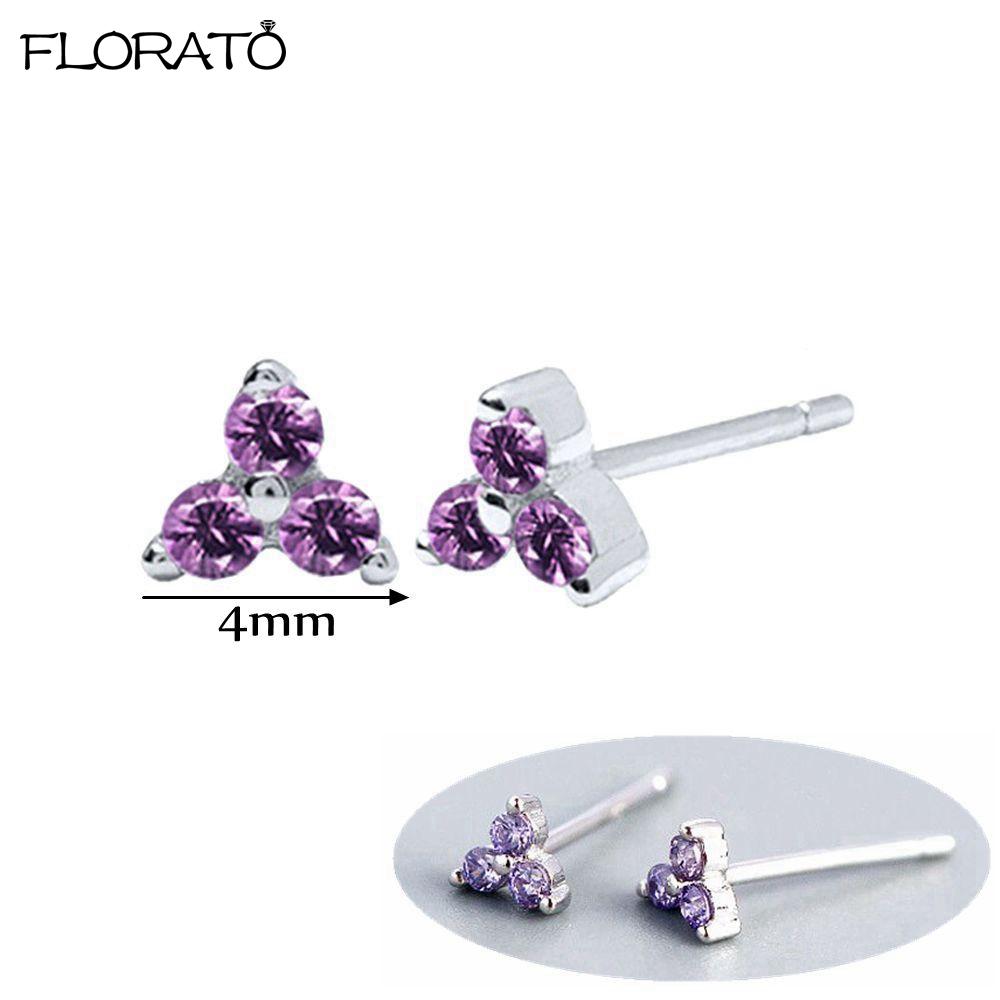 925 Silver Needle Elegant Purple Earrings Exquisite Small Hoop Earrings for Women Fashion Puncture Jewelry Accessories