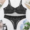 Gather Underwear Panty Set Sexy Comfortable Fashion Straps Lace Ultra-thin Bra Set