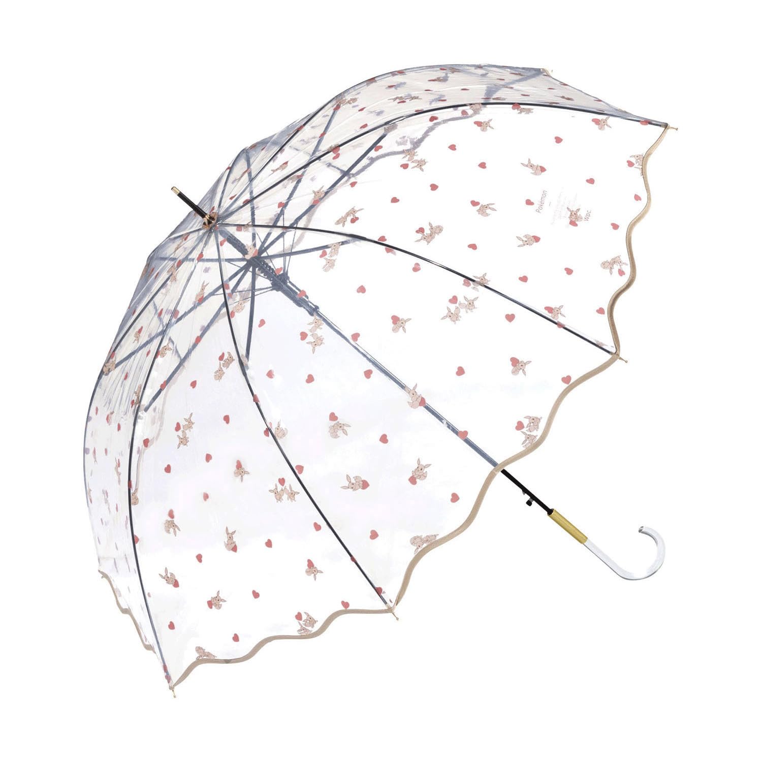 

Beige Long 61cm Jump Cute Social [2025] Wpc. Pokémon [Vinyl Umbrella] Happy Together (Eevee) Umbrella, Ribs, Large, Collaboration, Piping, Stylish,