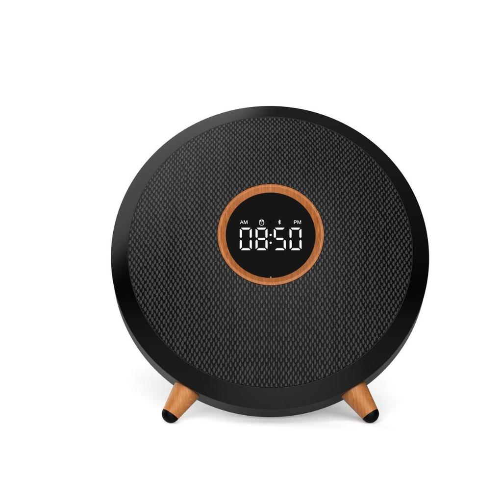 Cross-Border Bluetooth Alarm Clock Speaker with Colorful Atmosphere Light