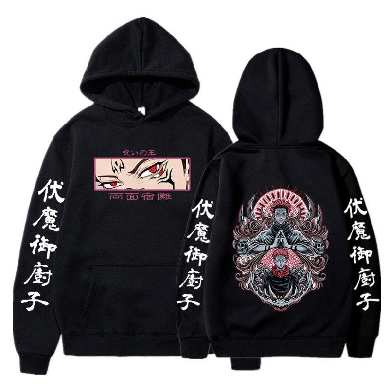 Anime Jujutsu Kaisen Satoru Gojo Graphic Hoodies Vintage Oversized Hooded Hip Hop Long Sleeves Hoodie Men Women Clothes