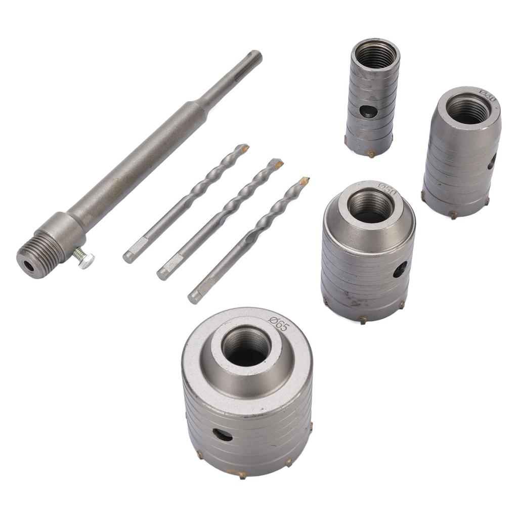 5 Stück Beton Lochsägen Set 30mm 40mm 50mm 65mm Schaft Wand Zement Mauerwerk Stein Ziegel Bohrer Sets