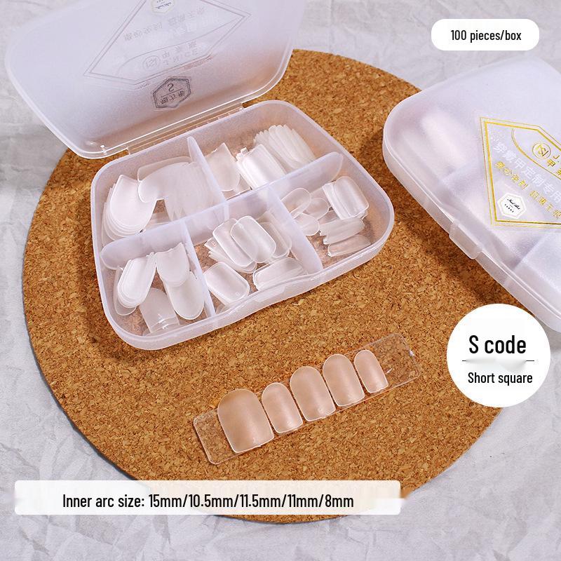 Ultra-Thin Seamless Almond Ballet False Nail Tips, Short Tapered Design for Extensions, SML Sizes