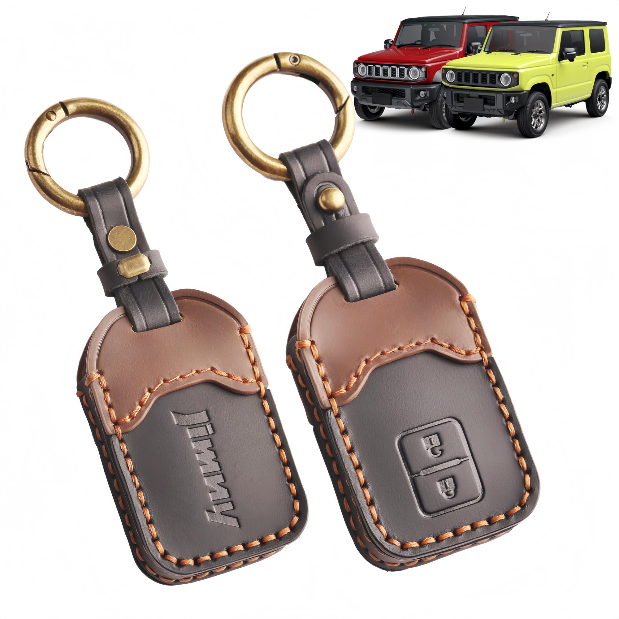 TatkDIY Compatible with New Jimny Nomad Jimny Sierra Jimny JB64 Dedicated Custom Key Genuine Leather Key Interior Drop Scratch Prevention Black with