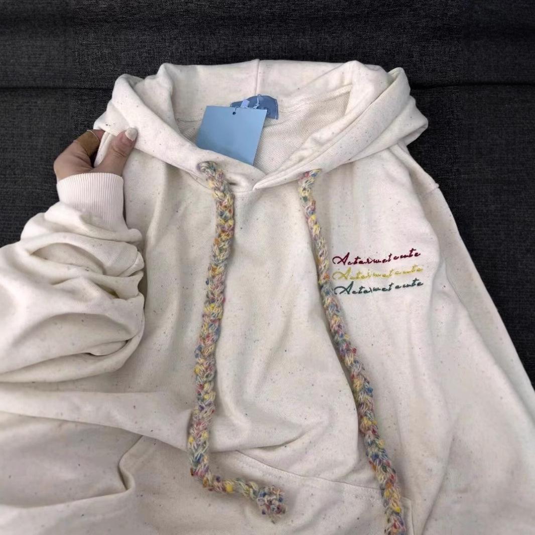 

Women s Lazy Chic Rainbow Hoodie - 2025 Korean Style Loose Jacket for Spring & Autumn 2X-Large білий