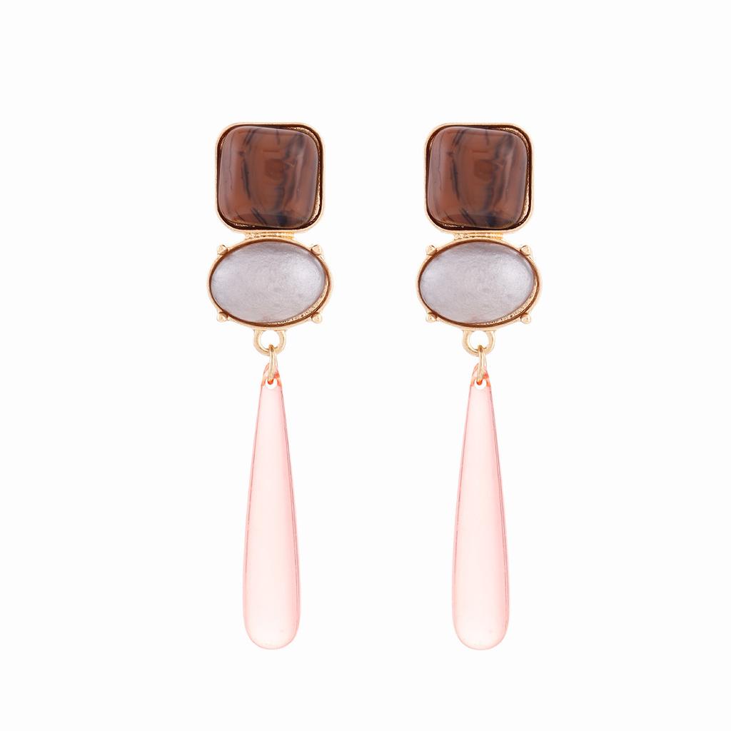 European and American Jewelry, Pink Sweet Earrings, Flower Water Droplets, Fashion Temperament, Small, Fresh and High-end Stud Earrings, Women