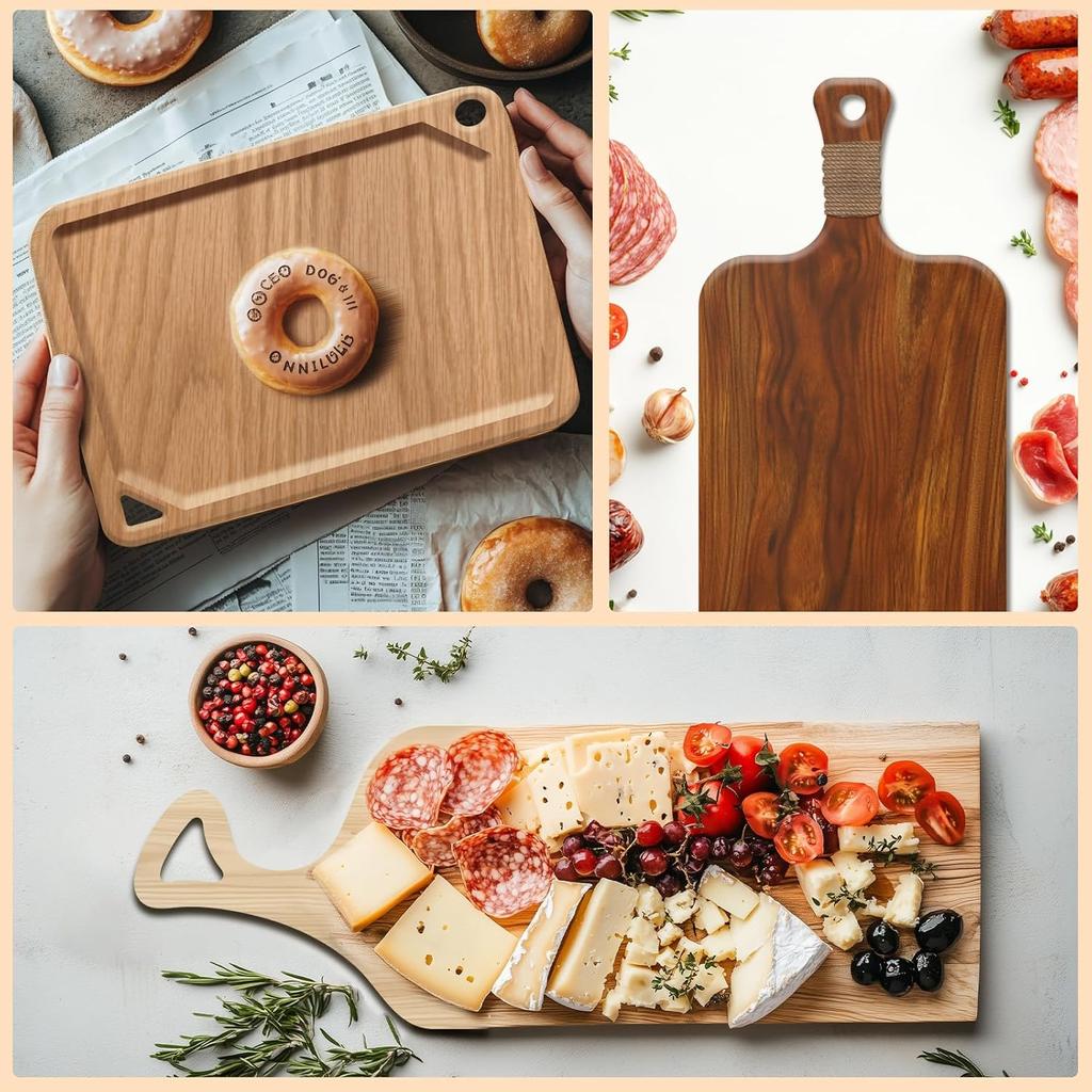 8PCS Router Templates for Woodworking 6 Acrylic Charcuterie Board Handle Template 2 Tray Router Templates Cutting Board Template with 3 Pens Angled