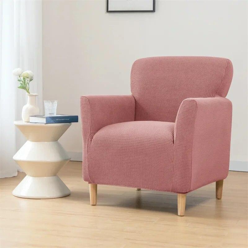 Polar Fleece Armchair Cover Elastic All-inclusive Single Sofa Slipcovers for Living Room Stretch Tub Club Chairs Protector Case