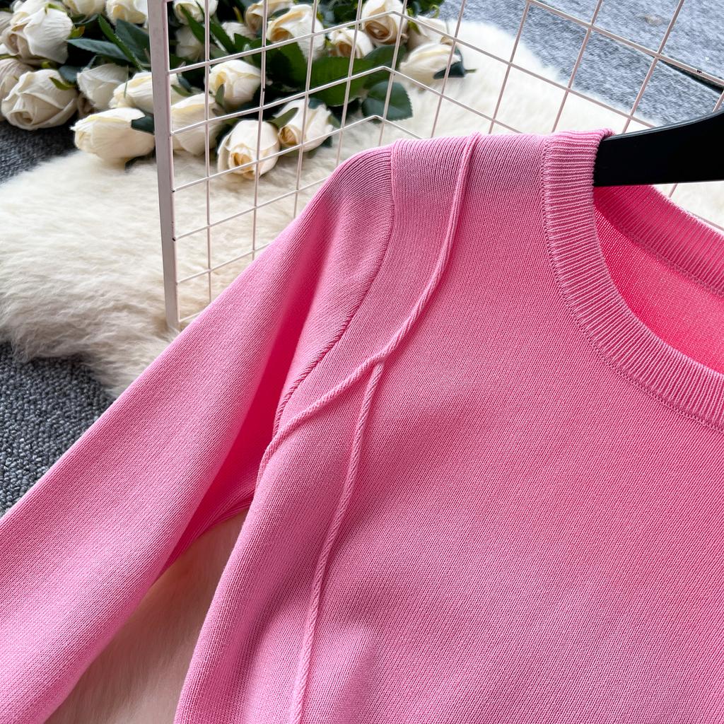 Split Slim Waist Dress for Women Autumn 2025 French Slim Fit and Slimming Elegant Knitted Bodycorn Dresses