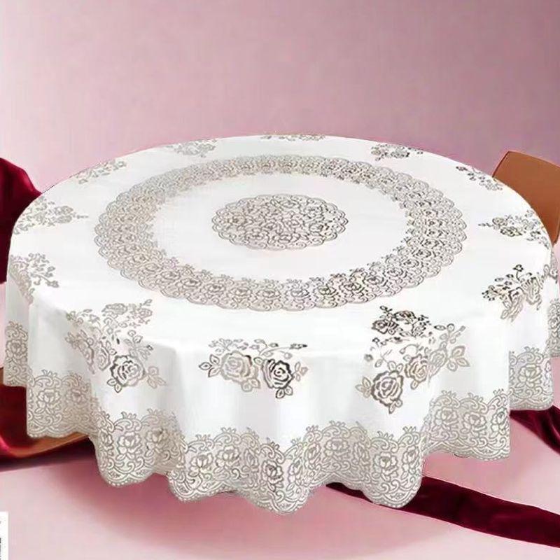 Large Wash-Free Round Tablecloth for Dining and Hotel Use - New Year Boutique Edition