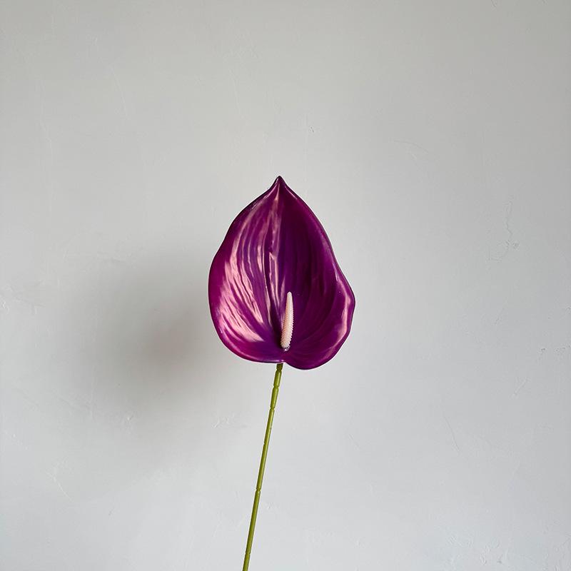 Guanyin Lotus 3D Textured Simulation Red Palm Artificial Flower for Wedding Decoration