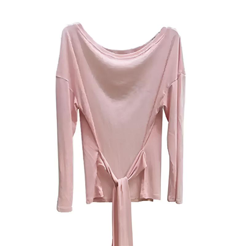 Sexy Thin See-through Long-sleeved Oversized T-shirt Women's Bandage Off The Shoulder Top Women's Basic Long T-shirt