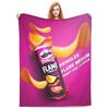 Pringles Chips Flanelltepper Potetsnacks Morsomme Kastepledd for Hjemmet 125*100cm Teppebit