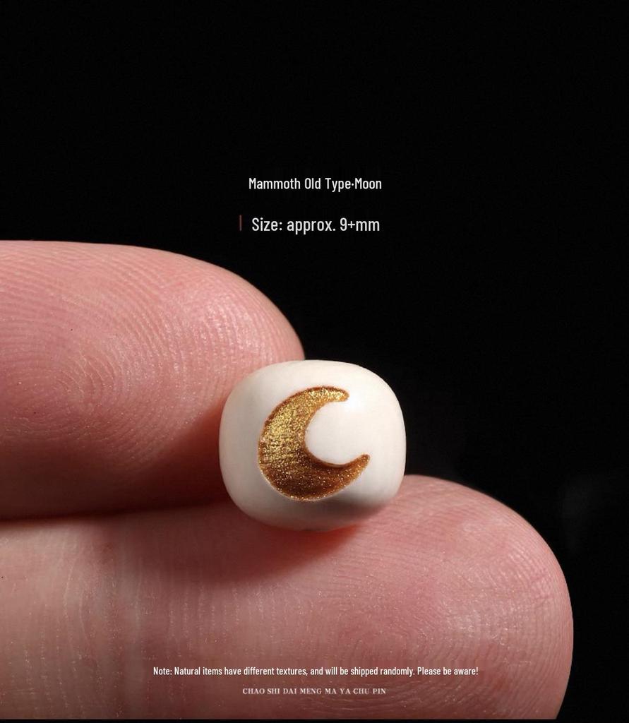 Mammoth Ivory Sun Moon Stars Barrel Beads Bracelet with Buddhist King Kong Bodhi Accessories