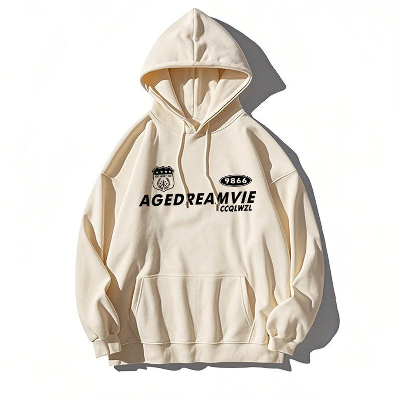 

Autumn and winter Hong Kong style ins solid color velvet hooded sweater men s Korean version trendy sports pullover couple s clothing XXXL