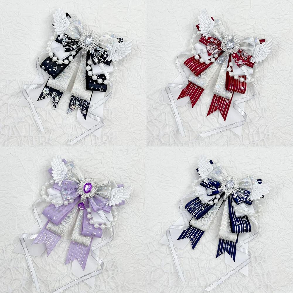 Anime Itabag Bow Pendant Versatile Ribbon Brooch Pin Messenger Bag DIY Lolita Angel Wing Itabag Jewelry Decoration Friend Gifts