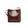 Wide Shoulder Strap, High-end Feel, Large Capacity Shoulder Bag, Women's Retro New Style, Women's Niche Genuine Leather, Women's Crossbody Bucket Bag