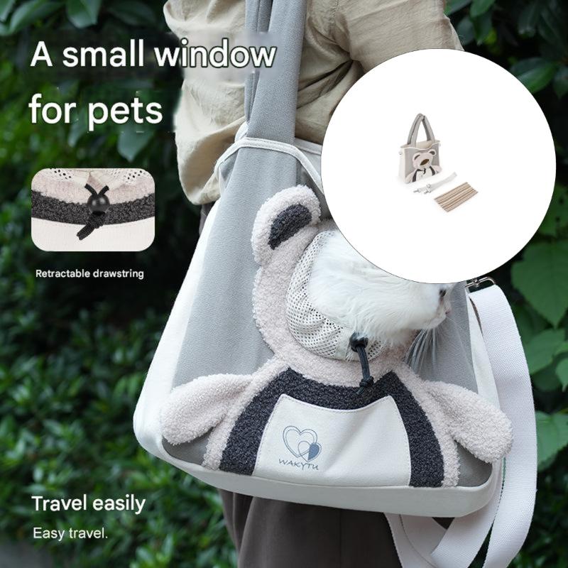 Comfortable Canvas Pet Carriers Bag with Open Top Design For Small Dog And Cats Shoulder Bag For Easy Carry Daily Outings