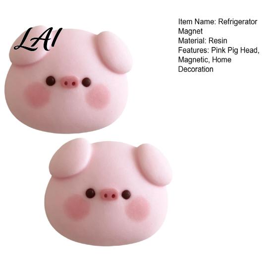 Office Message Board Accessories 2Pcs Pink Pig Head Refrigerator Magnet Resin Cartoon Magnetic Decorative Animal Magnets Decoration Memo Note Photo