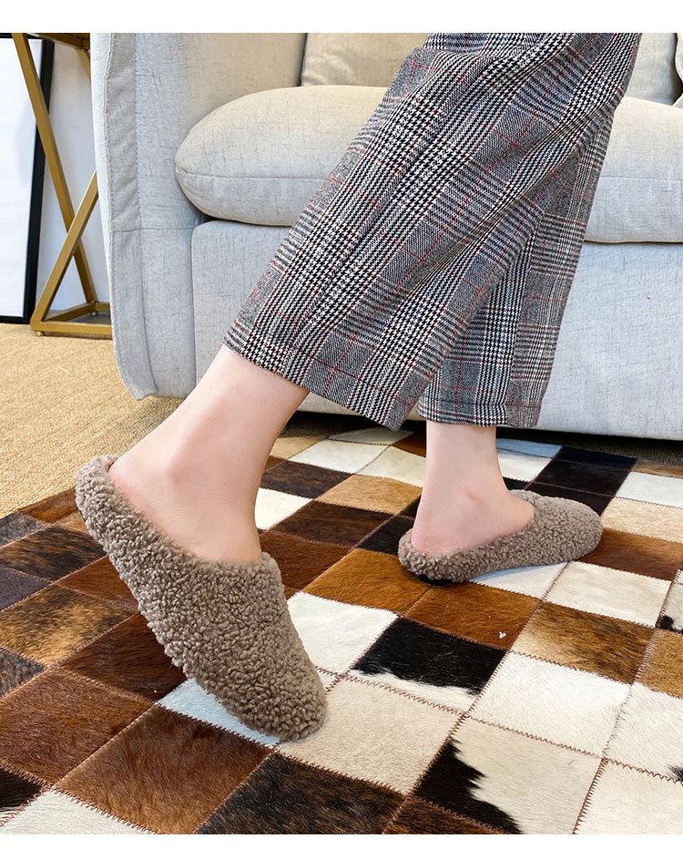 2025 Women's Lambswool Furry Flat Slippers: Cozy Autumn/Winter Casual Footwear
