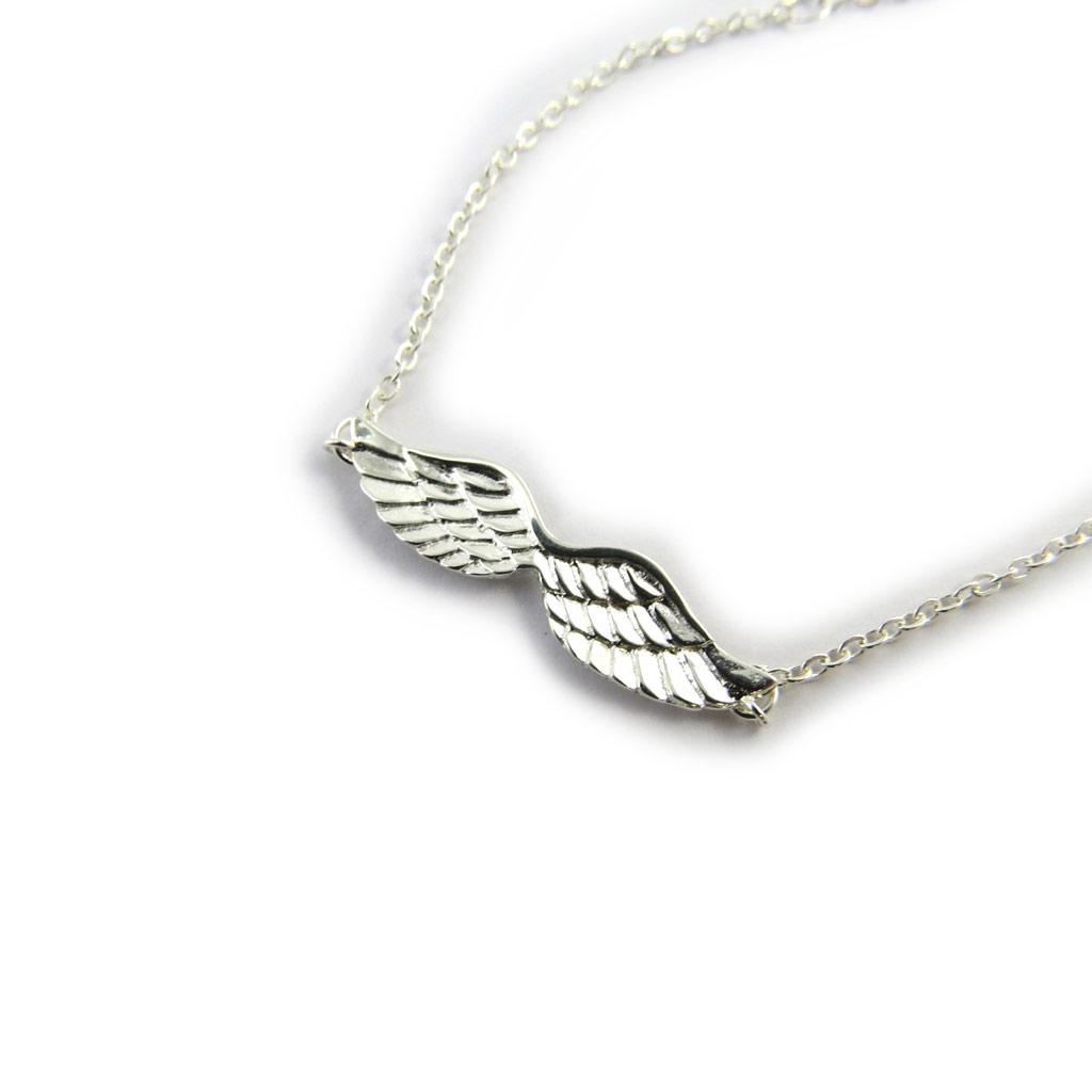 Les Trésors De Lily [M6965] - Stříbrný náramek 'Andělská křídla' bílý