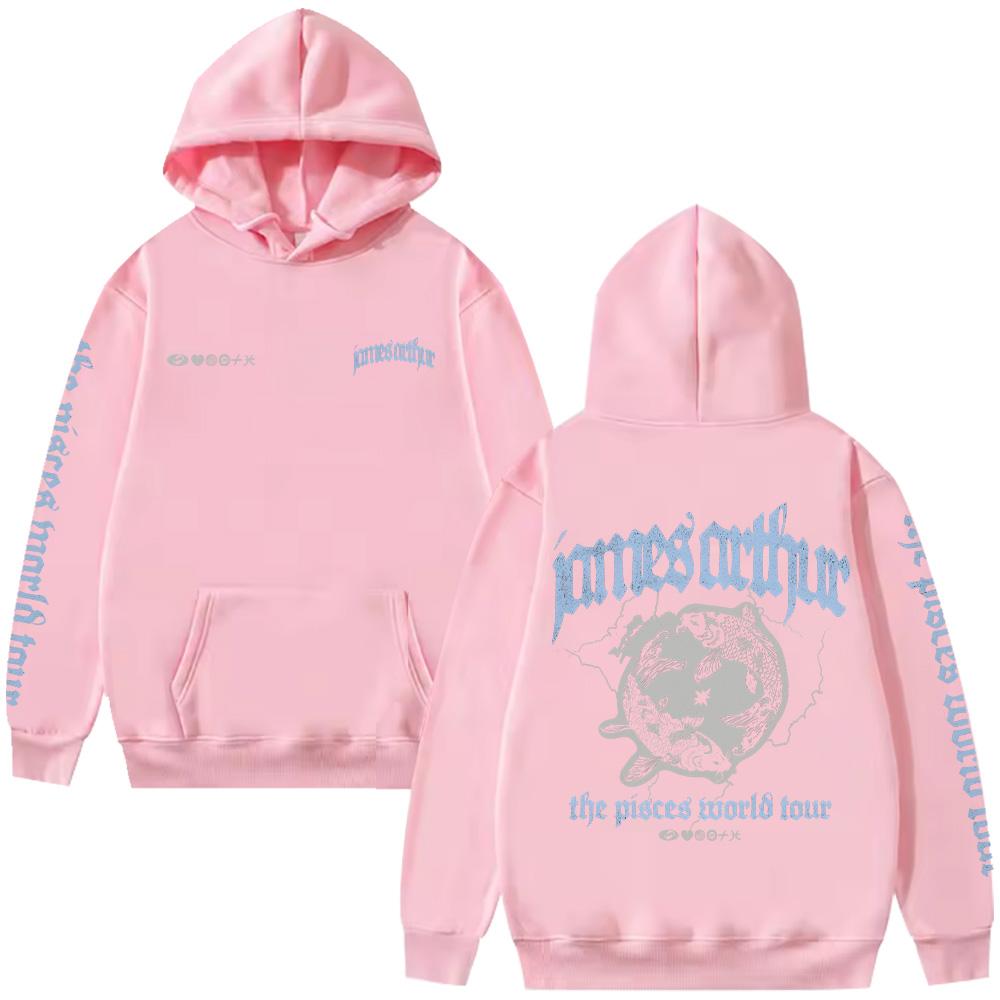 Vintage Fische Hoodie James Arthur Merch Y2K Sweatshirt Harajuku Lässig Hip Hop Streetwear Damen Herren Mode High Street Pullover