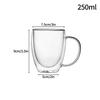 Glass Mug Double Wall Glass Coffee Cup with Handle Milk Water Cup Clear Cups Heat Resistant High Borosilicate Glass Mug