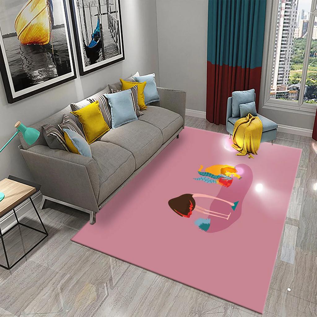 Cute Ostrich Carpet Funny Animal Rugs for Living Room Kids Bedroom Room Decor Floor Rugs Bathroom Entrance Non-Slip Area Rugs
