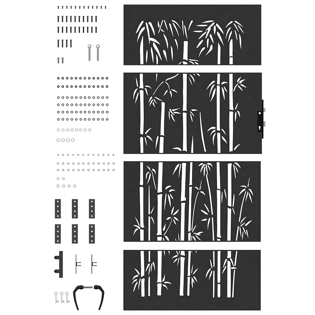 Garden Gate Black 85 X 200 Cm Powder Coated Steel