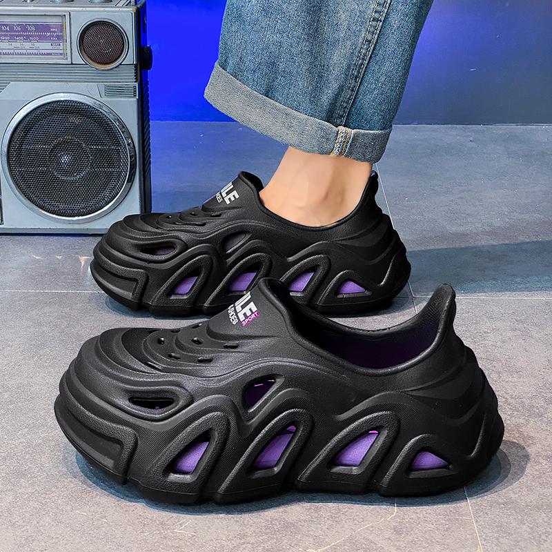 Summer New Thick-soled Large-size Men's Shoes Hole-hole Outdoor Versatile Casual Shoes