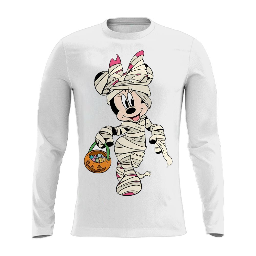 

Мужские футболки с длинным рукавом с 3D мультяшным принтом мумии - Мягкая полиэстеровая ткань средней эластичности, одежда свободного кроя для весны и осени 5XL