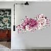 Self-adhesive PVC Wall Stickers Modern Peony Rose Watercolor Blooming Flowers for Living Room Decor